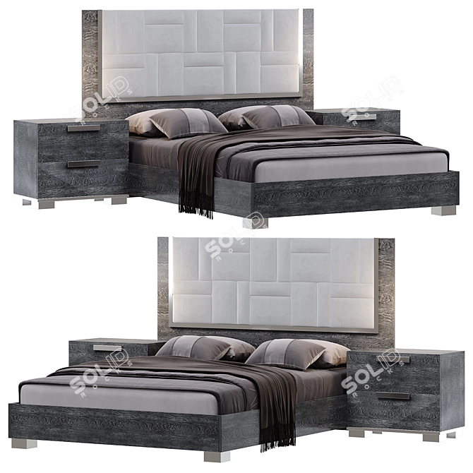 Italian-made Sarah Bed - Stylish and Comfortable 3D model image 1