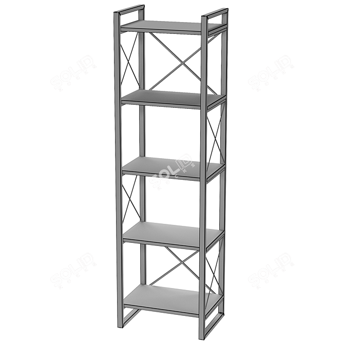 Vintage Crossback Bookshelf 3D model image 3