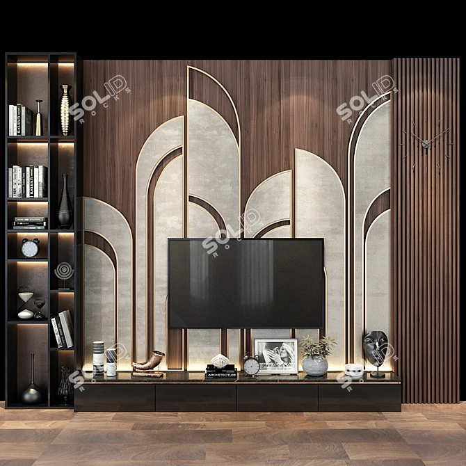 Sleek TV Wall Set 247 3D model image 1