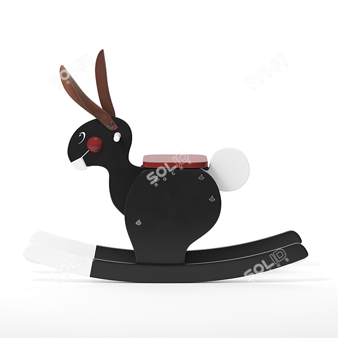 Burke Rocking Rabbit: Modern Elegance 3D model image 2