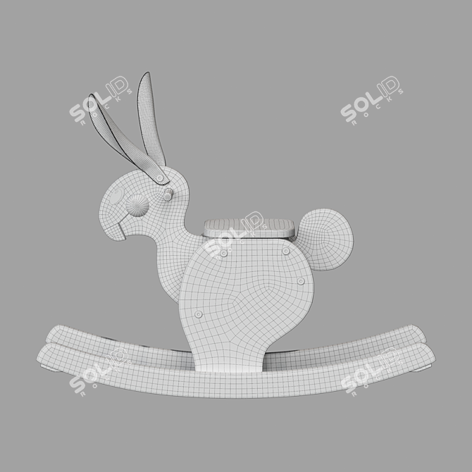 Burke Rocking Rabbit: Modern Elegance 3D model image 5