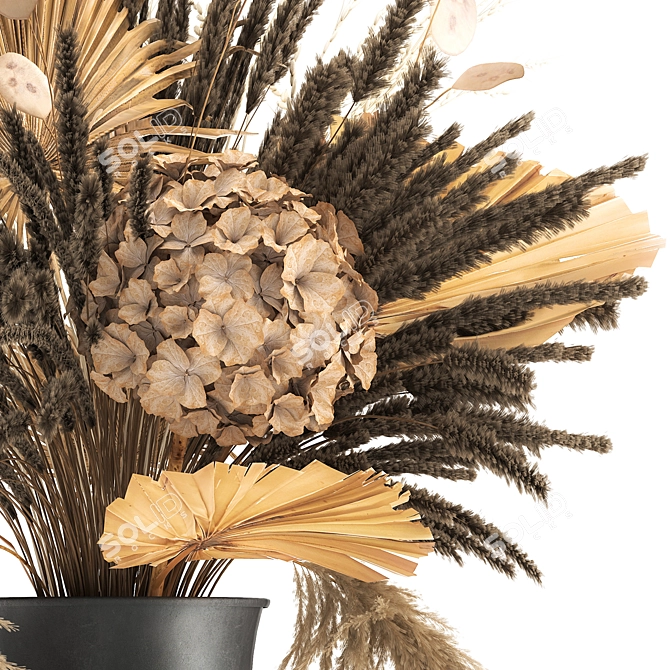 Dried Flower Bouquet in Menu Cyclades Vase 3D model image 5