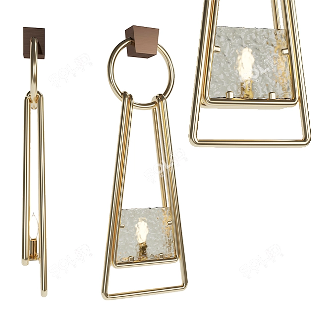 Modern Golden Wall Lamp, Baku 3D model image 1