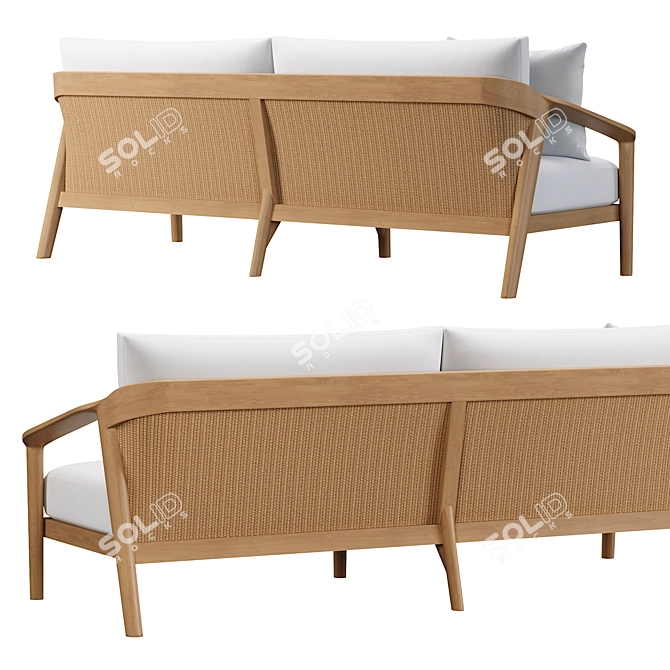 Luxury Teak Sofa for Malta Vibes 3D model image 3