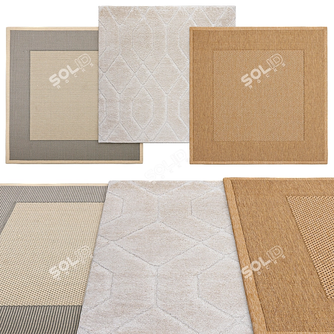 Square Rugs Collection | Various Sizes 3D model image 1