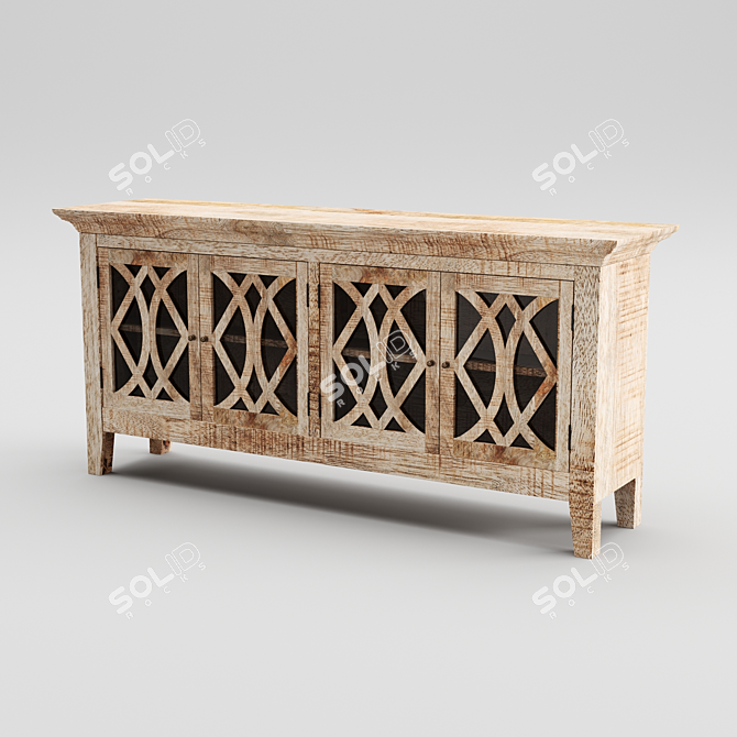 Elegant Azalea 4-Door Sideboard 3D model image 1