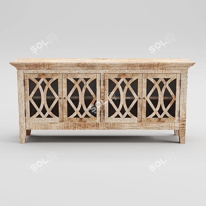 Elegant Azalea 4-Door Sideboard 3D model image 2