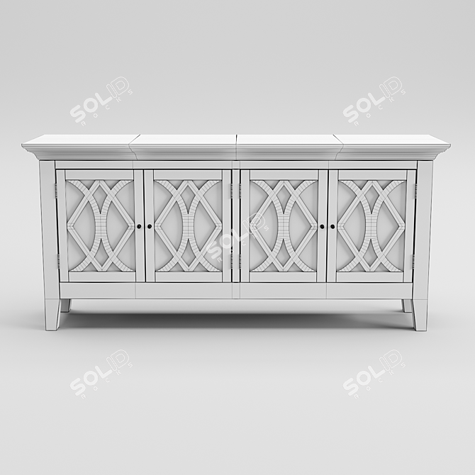 Elegant Azalea 4-Door Sideboard 3D model image 4