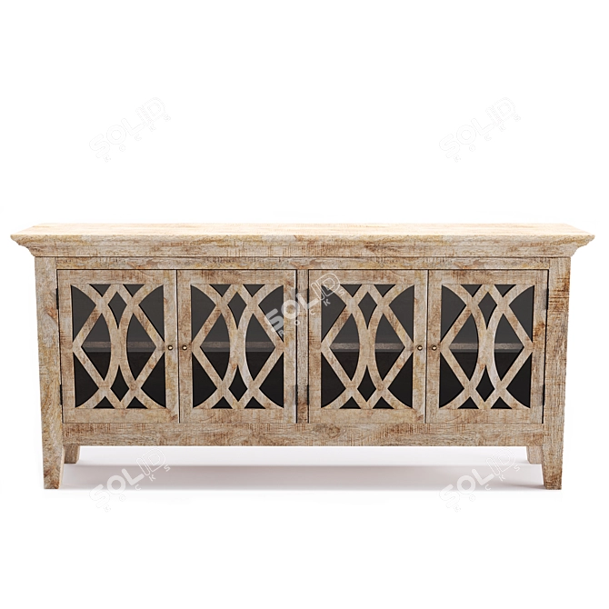 Elegant Azalea 4-Door Sideboard 3D model image 12