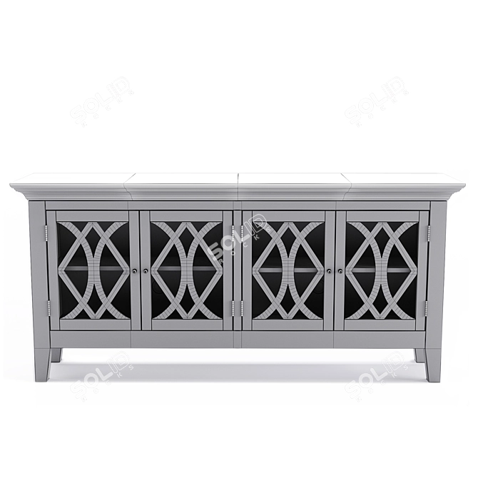 Elegant Azalea 4-Door Sideboard 3D model image 13