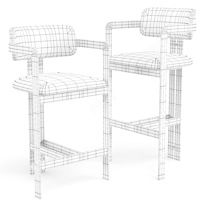 Eichholtz Donato: Vintage Bar Stool 3D model image 4