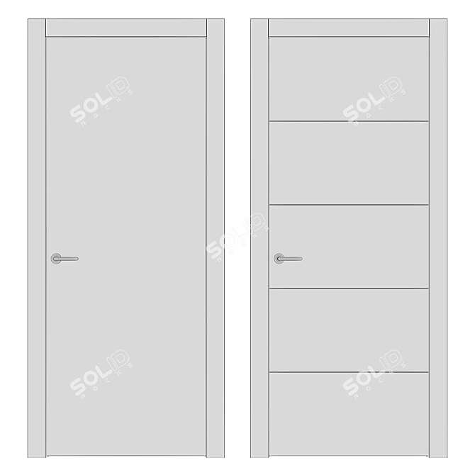 Sleek Volhovec LINEA Doors 3D model image 2