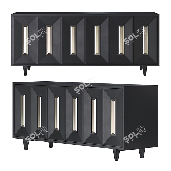 Bernie's Golden Classic Dresser 3D model image 1