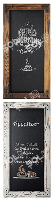  Rustic Wood Frame Chalkboard Set 3D model image 2