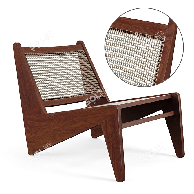 Elegant Kangaroo Lounge Chair 3D model image 1