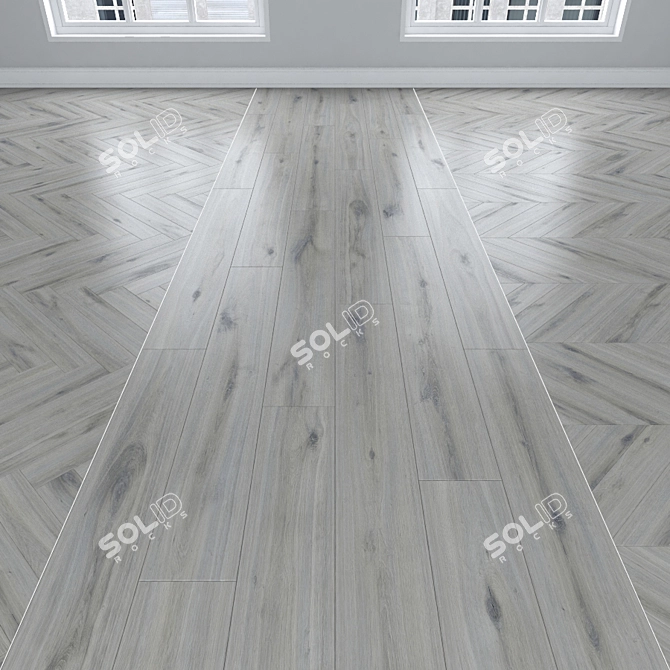 Oak Parquet: Herringbone, Linear, Chevron 3D model image 1