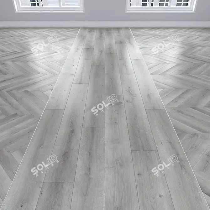 Versatile Parquet Oak Collection: Herringbone, Linear, Chevron 3D model image 1