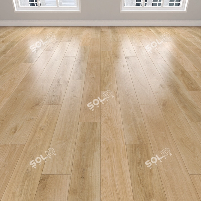 Oak Parquet: Herringbone, Linear, Chevron 3D model image 2