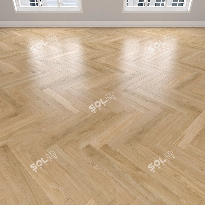 Oak Parquet: Herringbone, Linear, Chevron 3D model image 3