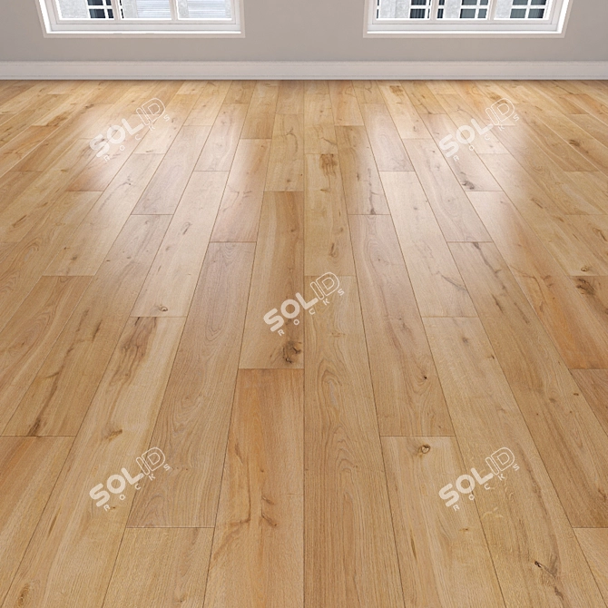 Versatile Oak Parquet: Herringbone, Linear, & Chevron 3D model image 2