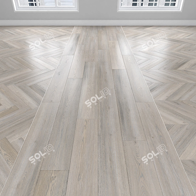 Parquet Oak: Herringbone, Linear & Chevron 3D model image 1