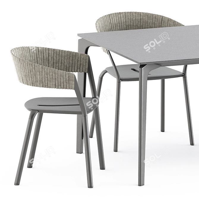 Ria Dining Armchair & AllSize Table: Stylish & Versatile! 3D model image 3