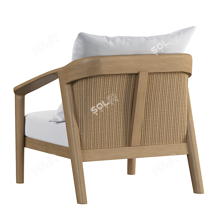 Elegant Teak Malta Armchair 3D model image 5