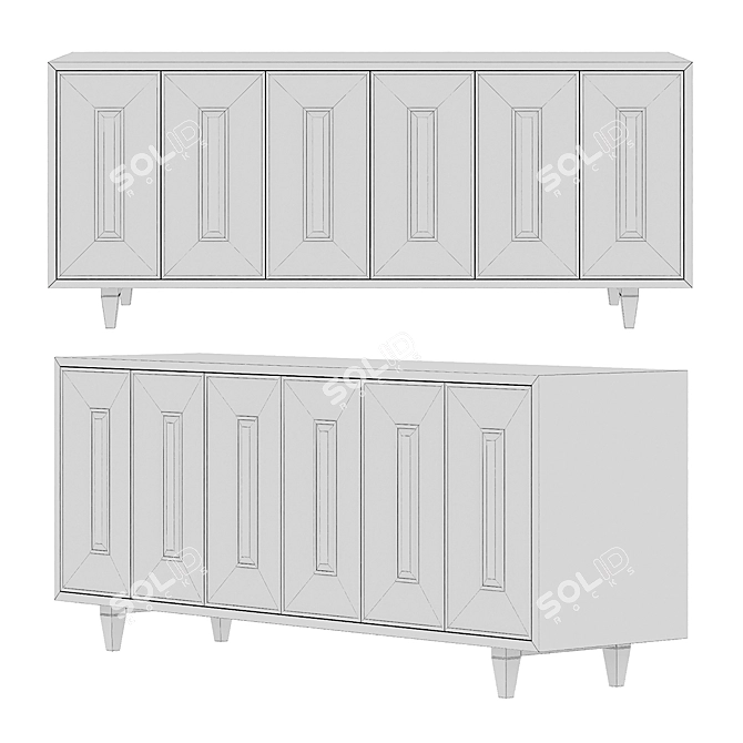 Bernie Golden Inlay Drawers 3D model image 3