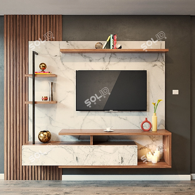 Sleek TV Self 002 for Stylish Living 3D model image 1