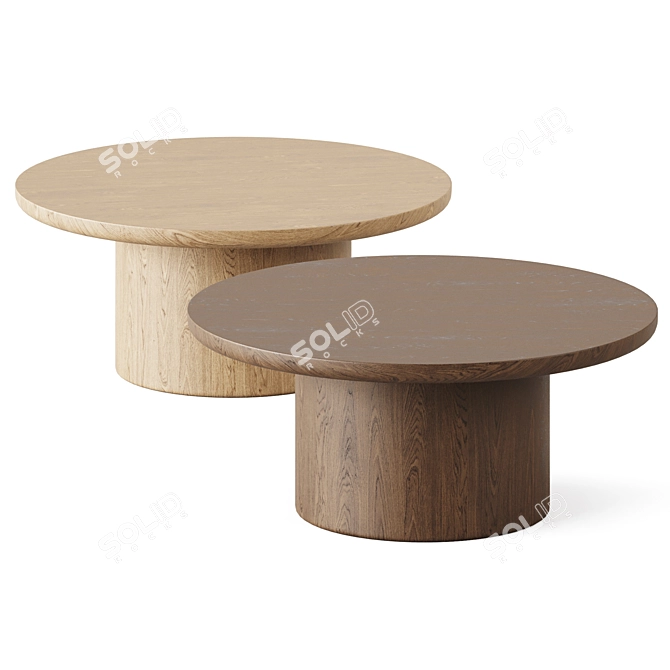 Sleek Oak Coffee Table 3D model image 1