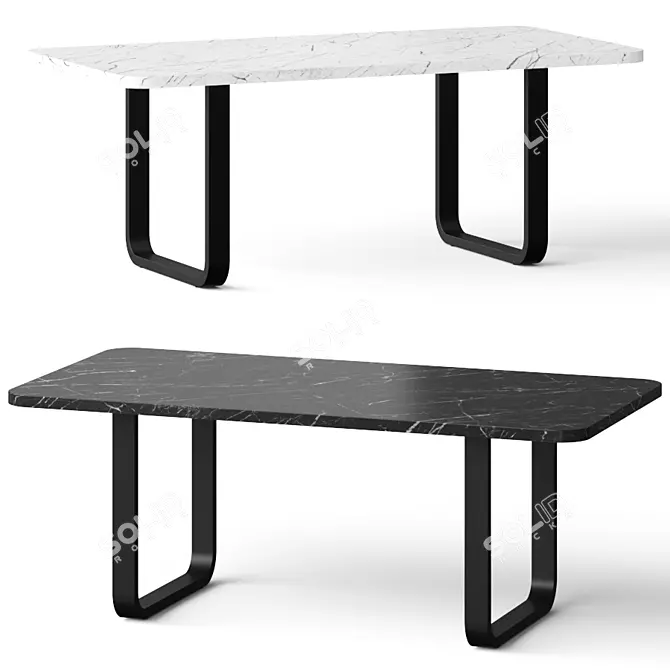 Sleek Marble Dining Table 3D model image 1