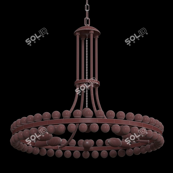 Glamorous Crystal Clover Chandelier 3D model image 5