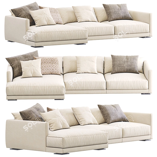 Luxurious Bristol Sofa by Poliform 3D model image 1