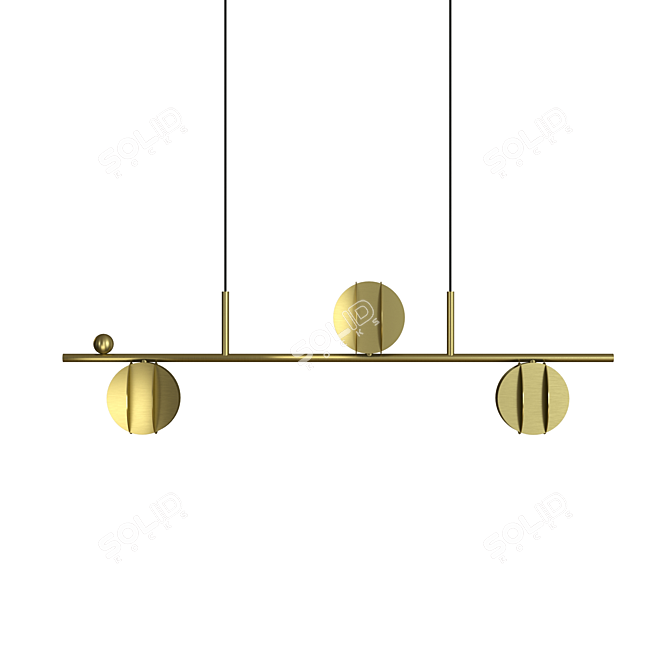 Geometric Brass EL Lamp 3D model image 1