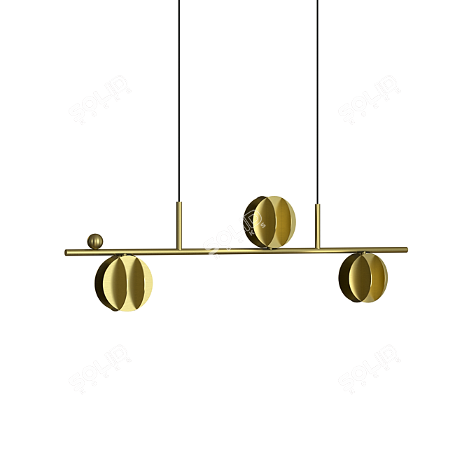 Geometric Brass EL Lamp 3D model image 2