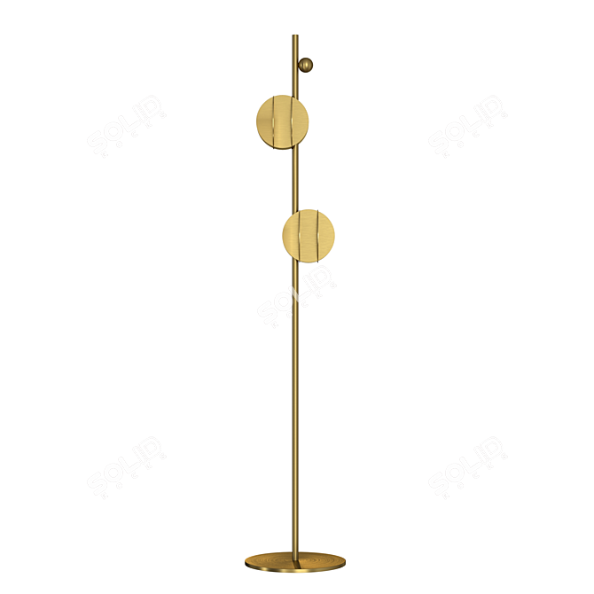 Suprematist Inspired Brass Floor Lamp 3D model image 1