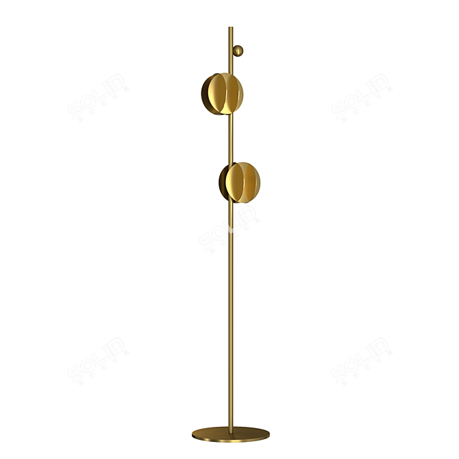 Suprematist Inspired Brass Floor Lamp 3D model image 2