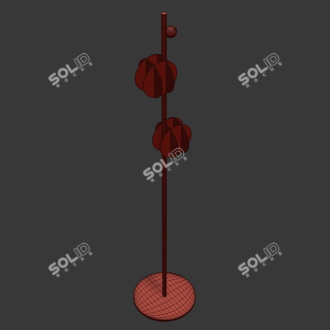 Suprematist Inspired Brass Floor Lamp 3D model image 3