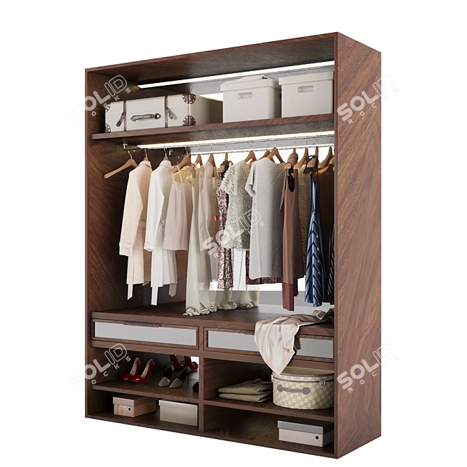 Contemporary Wardrobe No 01 3D model image 3