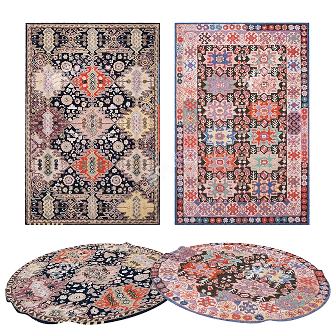 Versatile Rug Set: 8 Variations 3D model image 1