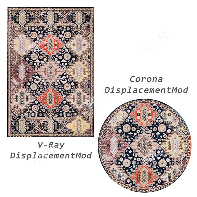 Versatile Rug Set: 8 Variations 3D model image 5