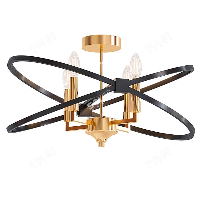 Dainolite PAL 184SF: Paloma 4-Light Semi-Flush Ceiling Fixture 3D model image 1