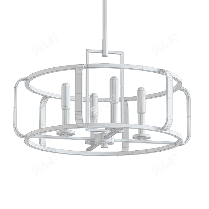 Sleek Santina 4-Light Pendant 3D model image 2