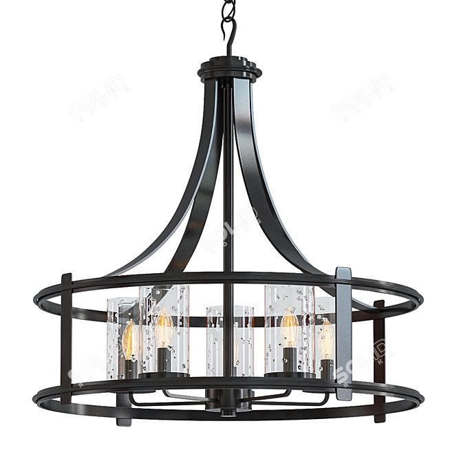 Palencia Chandelier: Artisan Pardo Wash 3D model image 1