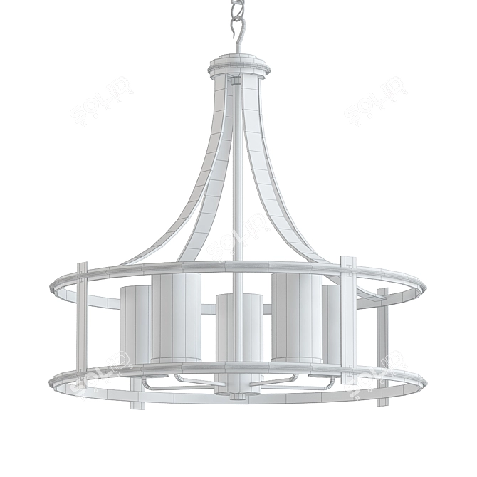 Palencia Chandelier: Artisan Pardo Wash 3D model image 2