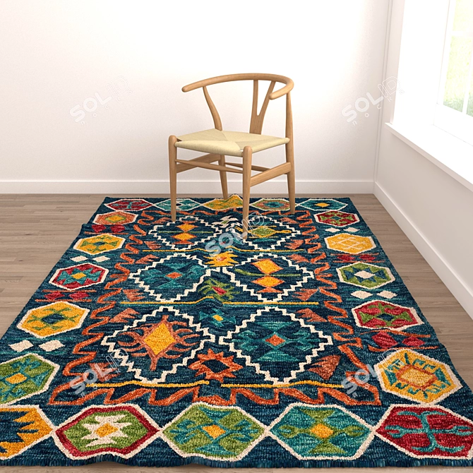 Versatile Set of 8 Rugs 3D model image 3