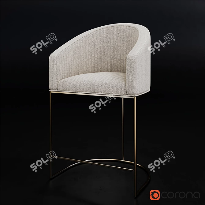 "Genry" Metal Chair - Unique Russian Design 3D model image 1