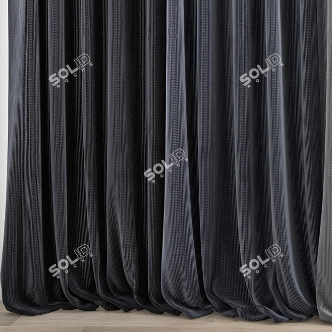 Modern Polygonal Curtain Model 3D model image 2