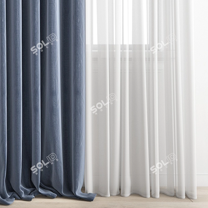 Modern Polygonal Curtain Model 3D model image 4