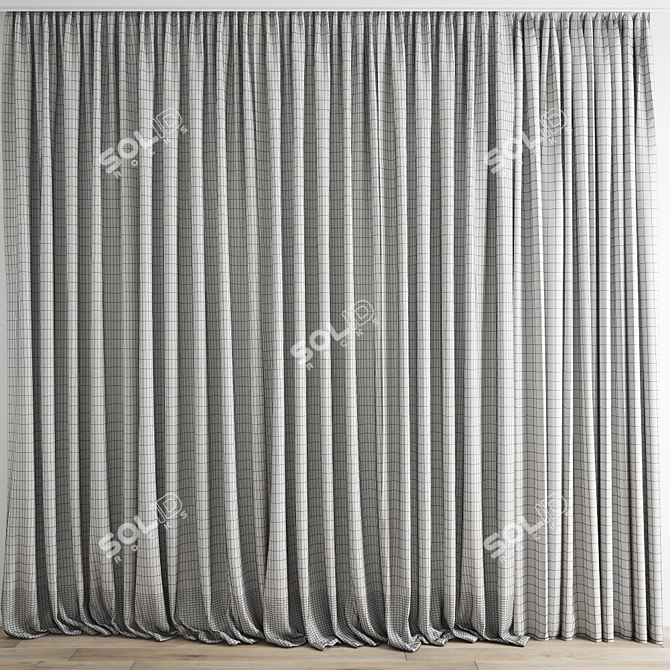 Modern Polygonal Curtain Model 3D model image 5